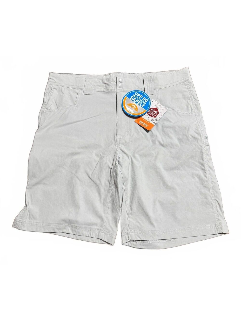 Columbia Mens Blood and Guts Stretch Shorts 34 Light Grey Gorpcore Fishing NWT